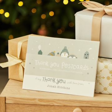 Personalised Grey Thank You Postcards (Pack of 12)