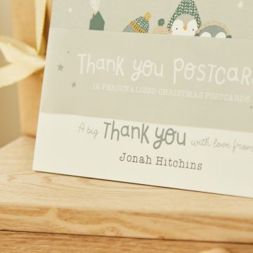Personalised Grey Thank You Postcards (Pack of 12)