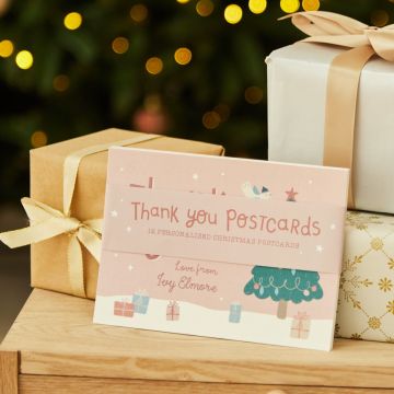 Personalised Pink Thank You Postcards (Pack of 12)