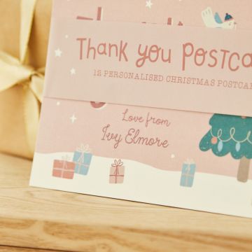 Personalised Pink Thank You Postcards (Pack of 12)