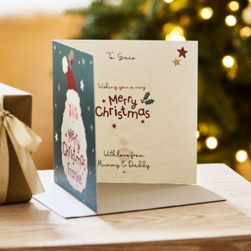 Personalised Santa Face Christmas Card