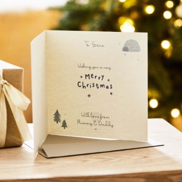 Personalised Snowman and Penguin Christmas Card