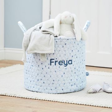 Personalised Large Blue Polka Dot Storage Bag