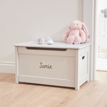Personalised Grey Panelled Toy Box
