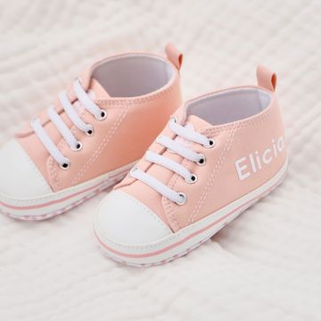 Personalised Pink Baby High Top Shoes
