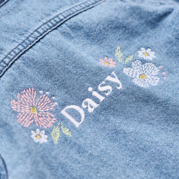 Personalised Floral Design Children's Denim Jacket