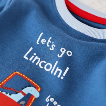 Personalised Blue Let's Go Jersey Pyjamas