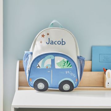 Personalised Dinosaur & Car Medium Backpack