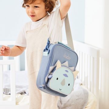 Personalised Blue Dinosaur Lunch Bag