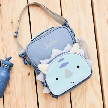 Personalised Blue Dinosaur Lunch Bag