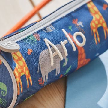 Personalised Blue Safari Pencil Case