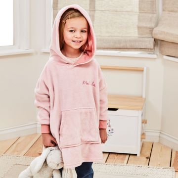 Personalised Pink Fleece Oversized Hoodie