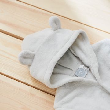 Personalised Grey Hooded Fleece Robe