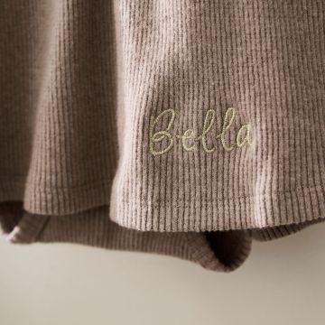 Personalised Taupe Ruffle Dress by Lil Atelier