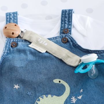 Personalised Green Avery Row Corduroy Dummy Holder