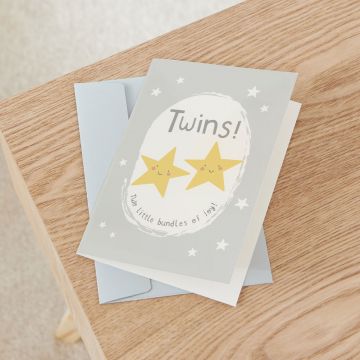 Personalised New Baby Twins Greetings Card