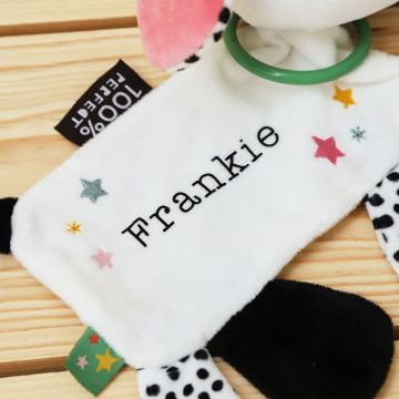 Personalised Mini Mono Patterned Dog Activity Toy