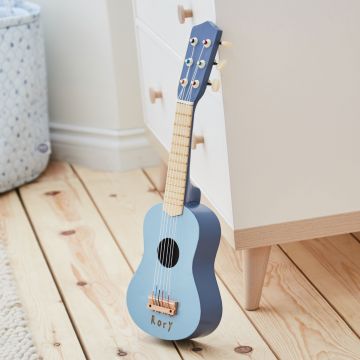 Personalised Blue Guitar Wooden Toy