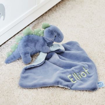 Personalised Blue Dinosaur Comforter