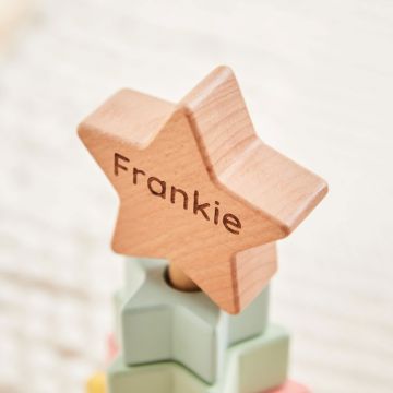 Personalised Wooden Star Stacker Toy