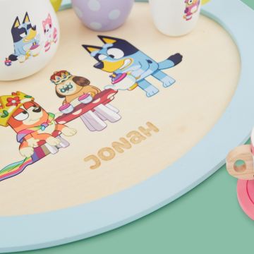 Personalised Bluey Wooden Tea Party Set