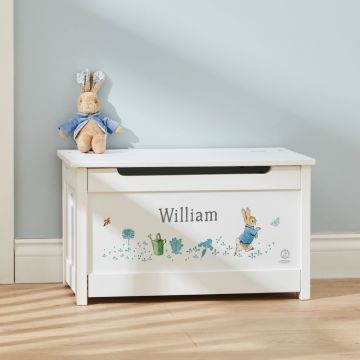 Personalised Peter Rabbit White Toy Box