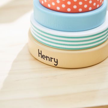 Personalised Wooden Paddington Bear Stacker Toy