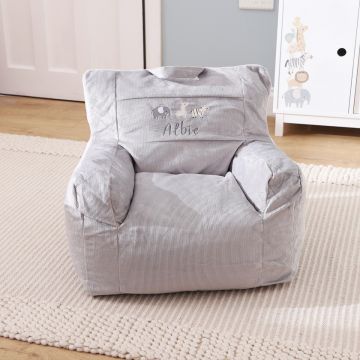 Personalised Born to be Loved Grey Bean Bag Chair