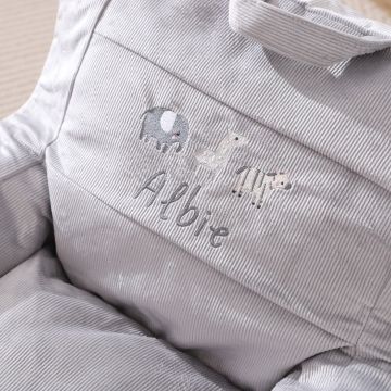 Personalised Born to be Loved Grey Bean Bag Chair