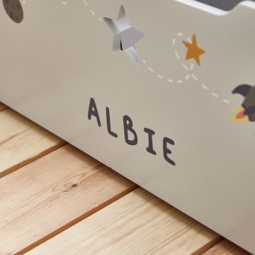 Personalised Large Grey Space Toy Box