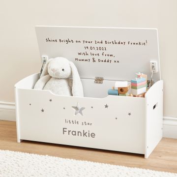 Personalised Large White Star Toy Box