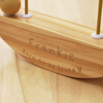 Personalised Mini Mono Rocking Bead Activity Toy