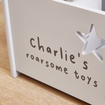 Personalised Small Grey Lion Toy Box