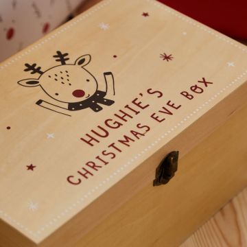 Personalised Red Reindeer Christmas Eve Box
