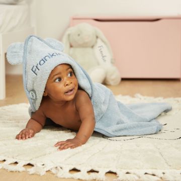 Personalised Blue Hooded Bath Towel