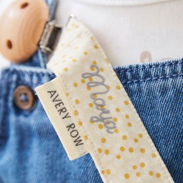 Personalised Yellow Daisy Print Avery Row Dummy Holder