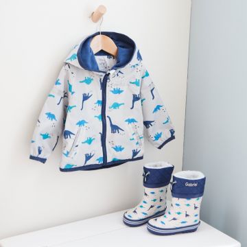 Personalised Blue Dinosaur Rainy Day Set