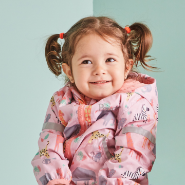 Personalised Pink Safari Print Raincoat