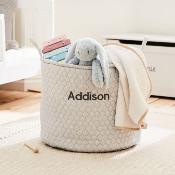Personalised Large Grey Polka Dot Storage Bag