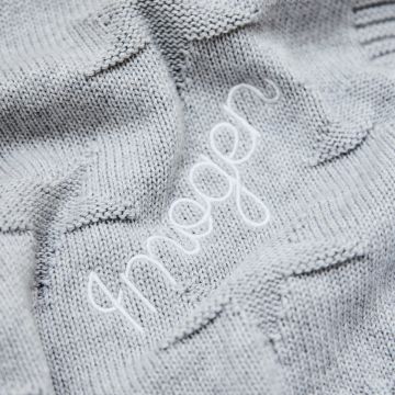 Personalised Grey Star Jacquard Blanket