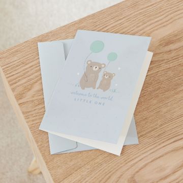 Personalised Bear Design New Baby Greetings Card
