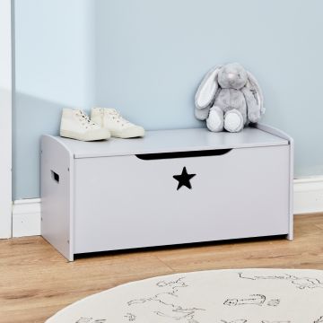 Personalised Large Grey Star Design Toy Box