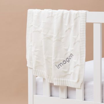 Personalised Ivory Star Jacquard Blanket