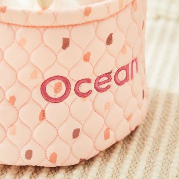 Personalised Small Pink Polka Dot Storage Bag