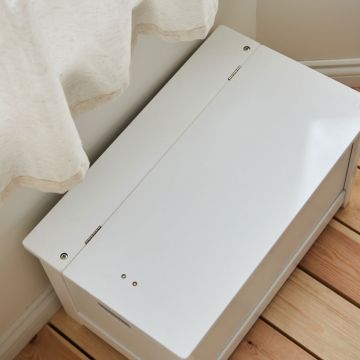 Personalised Heart Design White Panelled Toy Box