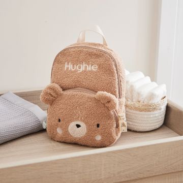 Personalised Fluffy Bear Character Mini Backpack