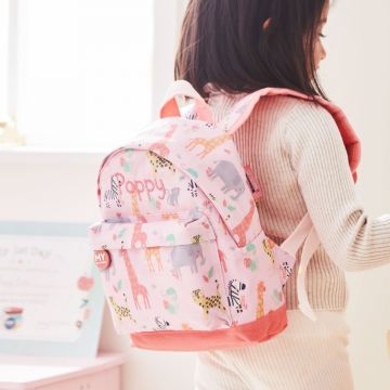 Personalised Pink Safari Print Classic Mini Backpack