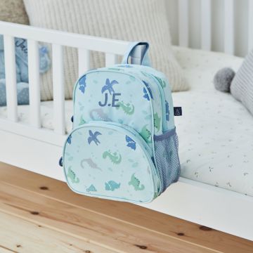 Personalised Blue Dinosaur Mini Backpack