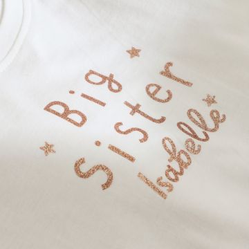 Personalised White Big Sister T-shirt