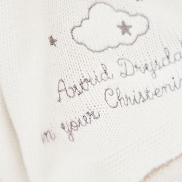 Personalised Christening Ivory Cotton Baby Shawl